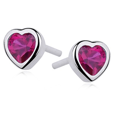 Silver (925) earrings ruby...