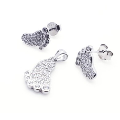 Sterling Silver set Rhodium...