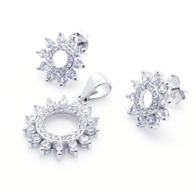 Sterling Silver Flower Set