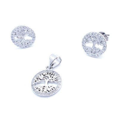 Sterling Silver set Rhodium...