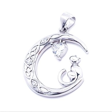 Silver (925) pendant Cat on...