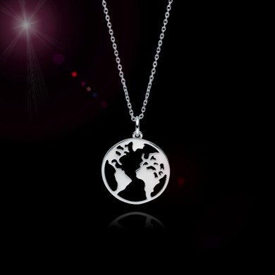 Silver (925) necklace earth...