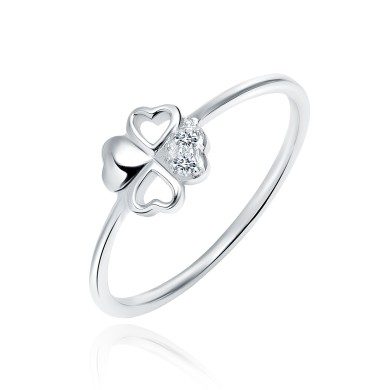 Silver (925) ring, clover...